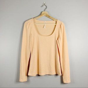 Free People Womens Milan Layering Velvet Long Sleeve Top Purple